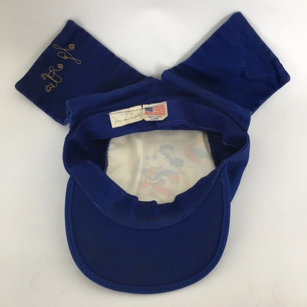 Vintage Walt Disney Productions Disneyland Hat Painters Neck Flap Mickey Mouse